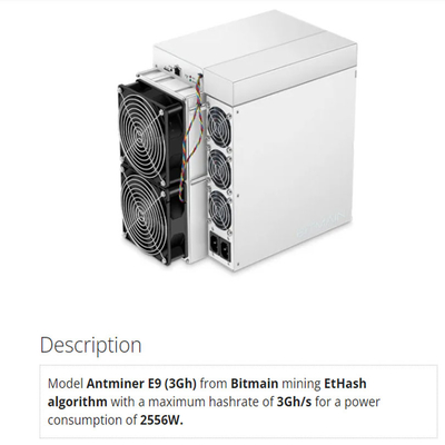 Доходность EtHash ETH ETC antminer e9 bitmain Bitmain Asic Antminer E9 3Gh/S 2556W большинств выгодное asics