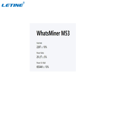 Высокий интерфейс локальных сетей Whatsminer M53 226t горнорабочего минирования Harshrate Asic