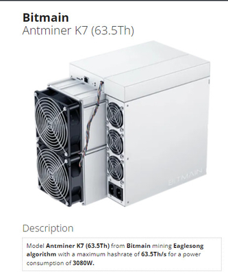 Bitmain Antminer K7 CKB Coins Cryptocurrency Asic Miner Высокодоходная майнинговая машина