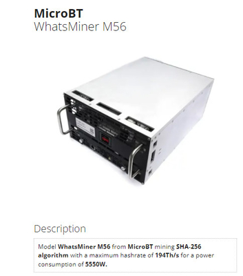 Гидро охлажденная вода охлаждая горнорабочего Asic Bitcoin Whatsminer M56 188T 194T 212T BTC
