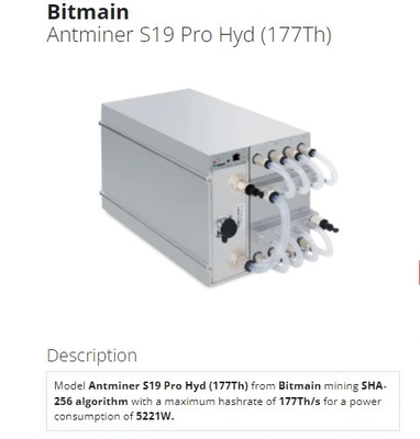 Горнорабочий Hyd 255Th Blockchain Cryptocurrency Asic Bitcoin BTC Bitmain Asic Antminer S19 XP
