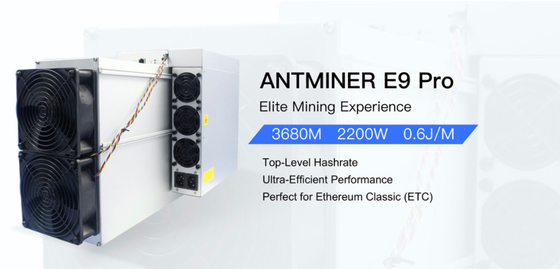 Горнорабочий Bitmain Blockchain горнорабочего Bitmain Antminer E9 pro (3.68Gh) /s 2200W ETH Etc EThw ETF E9 pro