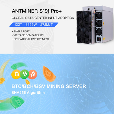 Bitmain Antminer S19J Pro+ 122T 118T 27.5J/T Биткойн-майнер с низкой мощностью