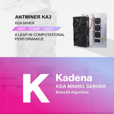 Горнорабочий Bitmain Antminer KA3 166th/S Blockchain 166T 3154W KDA Asic