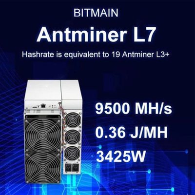 Горнорабочий LTC ДОЖА L7 9050m Scrypt Blockchain Bitmain Asic Antminer L7 9050m 8800m Asic