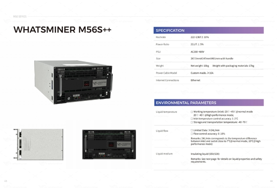 Гидро охлаждая водяное охлаждение MicroBT Whatsminer M56s 194t 222t M53s++ 22j/T