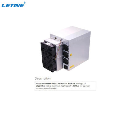 Крипто-добыча Bitmain Antminer D9 1.77 Th/S Ethernet интерфейс с 4 вентиляторами