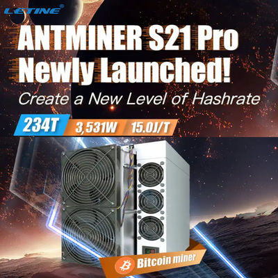 Antminer S21 Pro 234T 15W Bitmain Miner S21Pro 234TH/S S21 200T Криптовалютная майнинг-машина