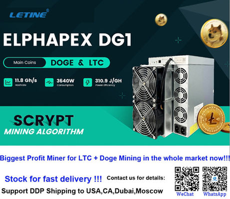 Новый Asic Miner Elphapex DG1 11G DG1+ 14G 14.4G LTC Doge Coin Miner Antminer L7 L9 17.6G LTC Miner