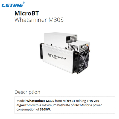 Алгоритм 3268W M31S M32S M21S M30S MicroBT Whatsminer M31S+ 86Th/S SHA-256