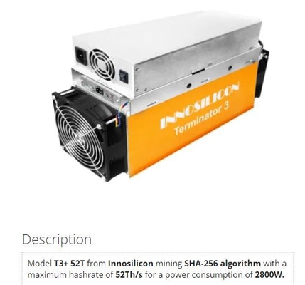 Горнорабочий SHA-256 T3+ 39T 43T 50T 52T 57T Innosilicon Asic