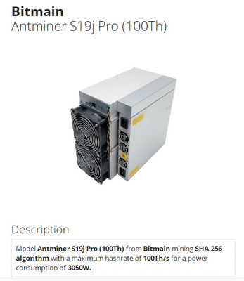 Antminer s19 pro 104T 96T 95T горнорабочего горнорабочего S19J pro 110T SHA-256 BTC Bitmain Aisc