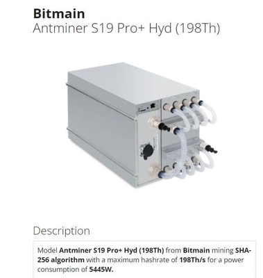 198Th Hyd Antminer S19 Pro+ горнорабочего 5445W J0-10 Asic водяное охлаждение