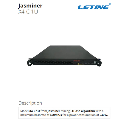 Горнорабочий 450Mh 240W Jasminer X4-C 1U EtHash Asic для мест домашней комнаты IDC профессиональных