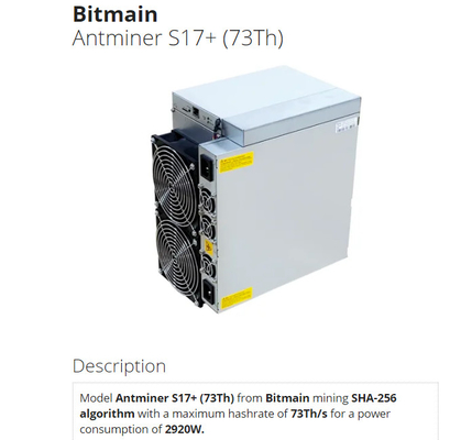 BTC чеканит машину минирования Bitmain Bitcoin прикрепленное Antminer S17+ 73T PSU
